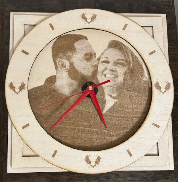 Custom Personalized Engraved Clocks for Family, Christian, and Business Logos