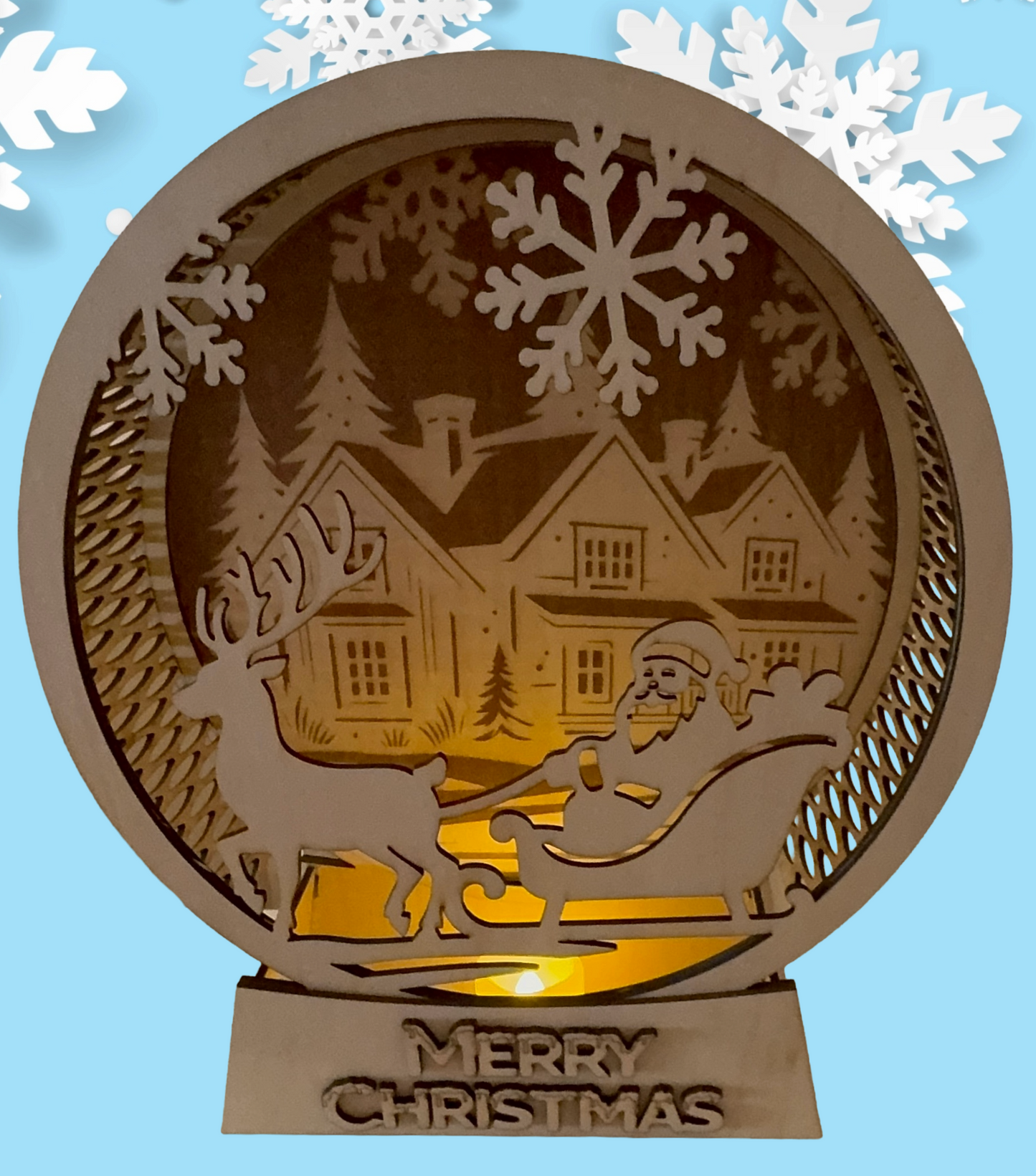 Santa Sleigh Christmas Centerpiece